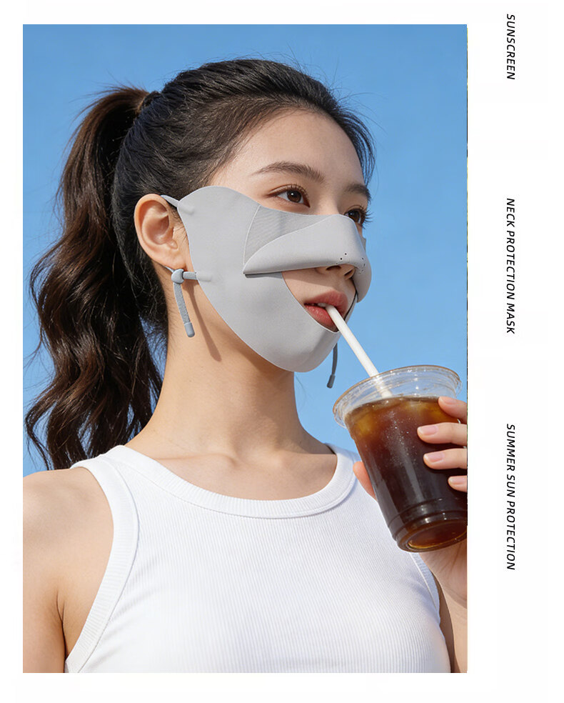 JEEP Women's Summer Outdoor Sun Protection Mask UV Resistant Lightweight Breathable Face Cover with Convenient Drinking Design 14