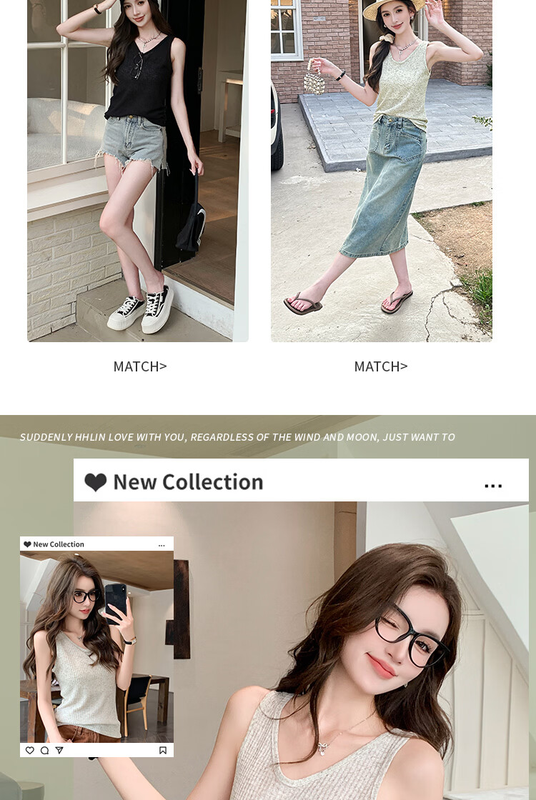 Langsha Loose Fit Slimming Sleeveless Casual Thin Summer Spring Outerwear Tank Top 5