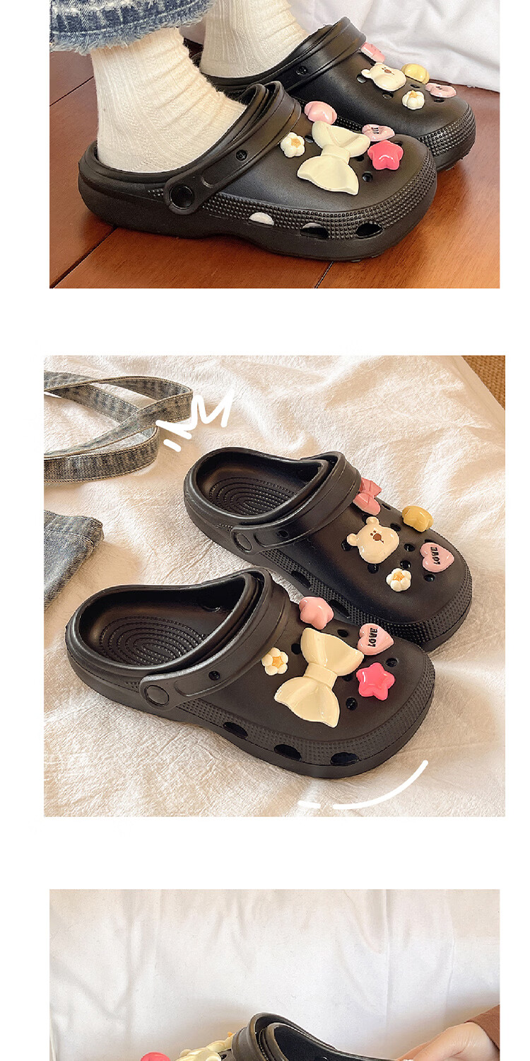 AILAIJIA Starlight Bear Height Increasing Clog Sandals for Women Beach Shoes White Size 40-41 10