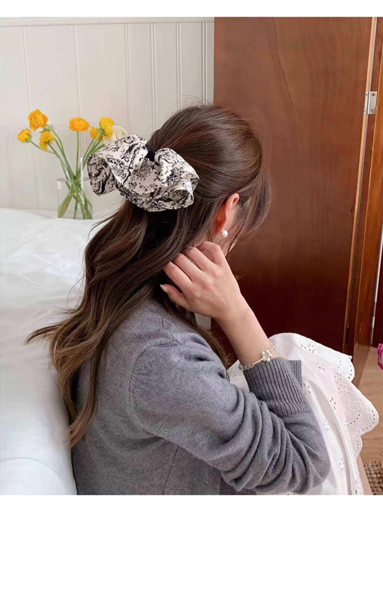 Dijing Large Intestine Hair Tie Women's High-End Light Luxury 2026 New Hair Rope Elastic Band Hair Tie Gentle on Hair Practical 8