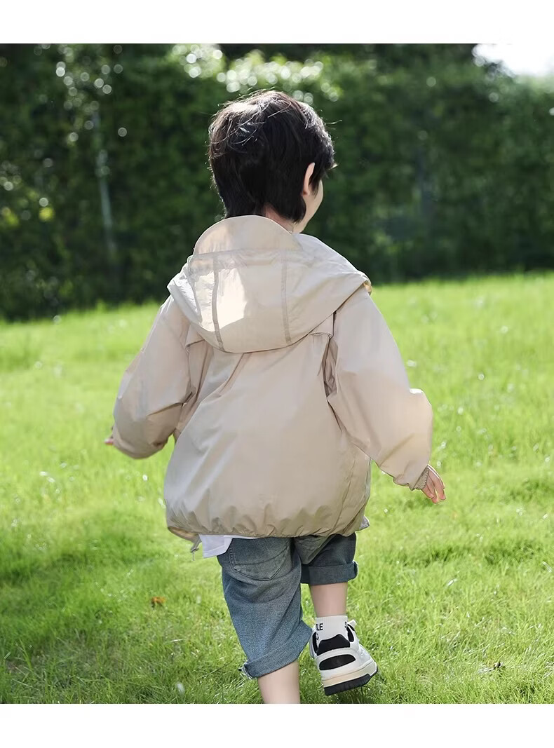 Little Elephant Hamm Boys' Summer Sun Protection Jacket Children's UV Protection Breathable Lightweight Coat 2026 Light Coffee 110 cm 21
