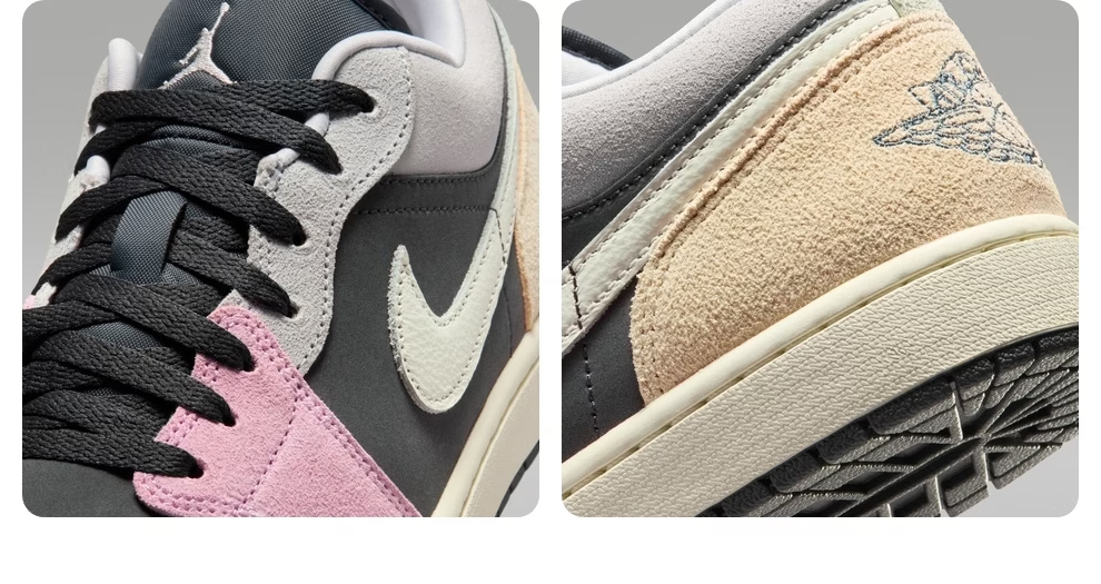 NIKE Jordan Air Jordan 1 Low Comfortable Basketball Shoes Pink Black IB7109-004 Pink Black Size 41 7