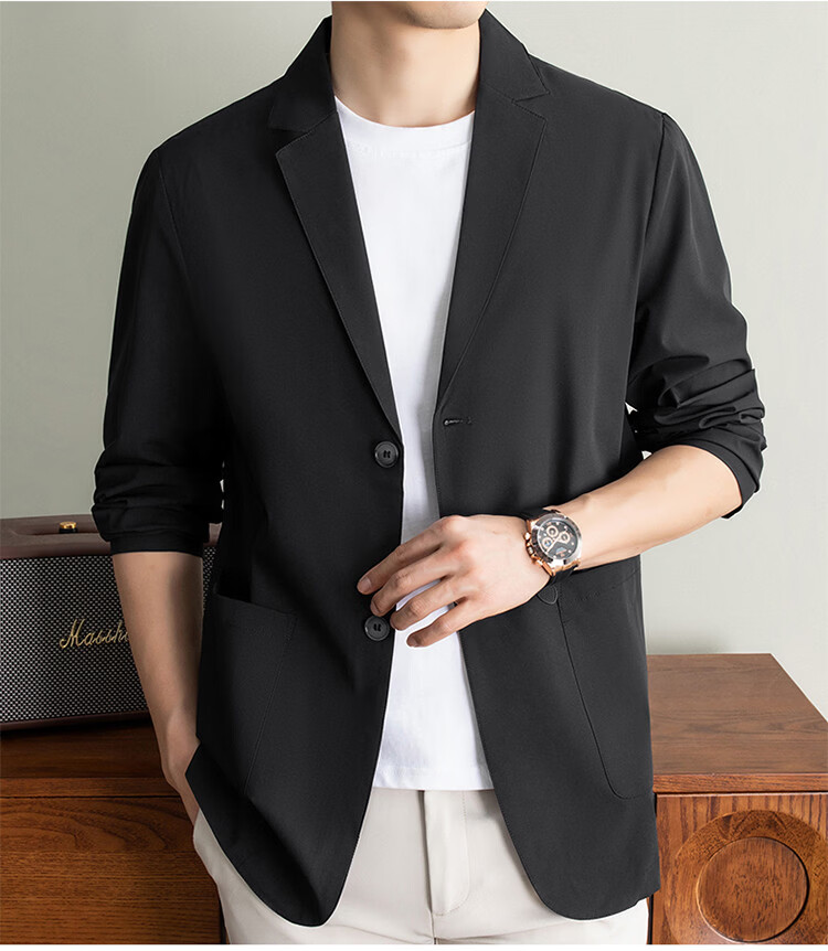 ROMON Premium Summer Lightweight Sun Protection Blazer Men Ice Silk Spring Summer Casual Slim Fit Single Jacket Ultra Thin 13