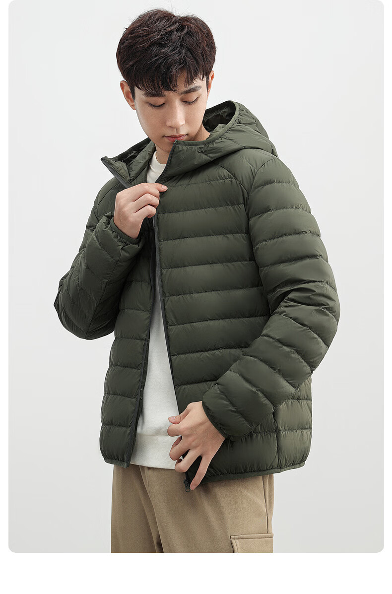 YAYA Men's Women's Unisex Lightweight Short Hooded Solid Color Down Jacket Autumn Winter Warm Outdoor 20