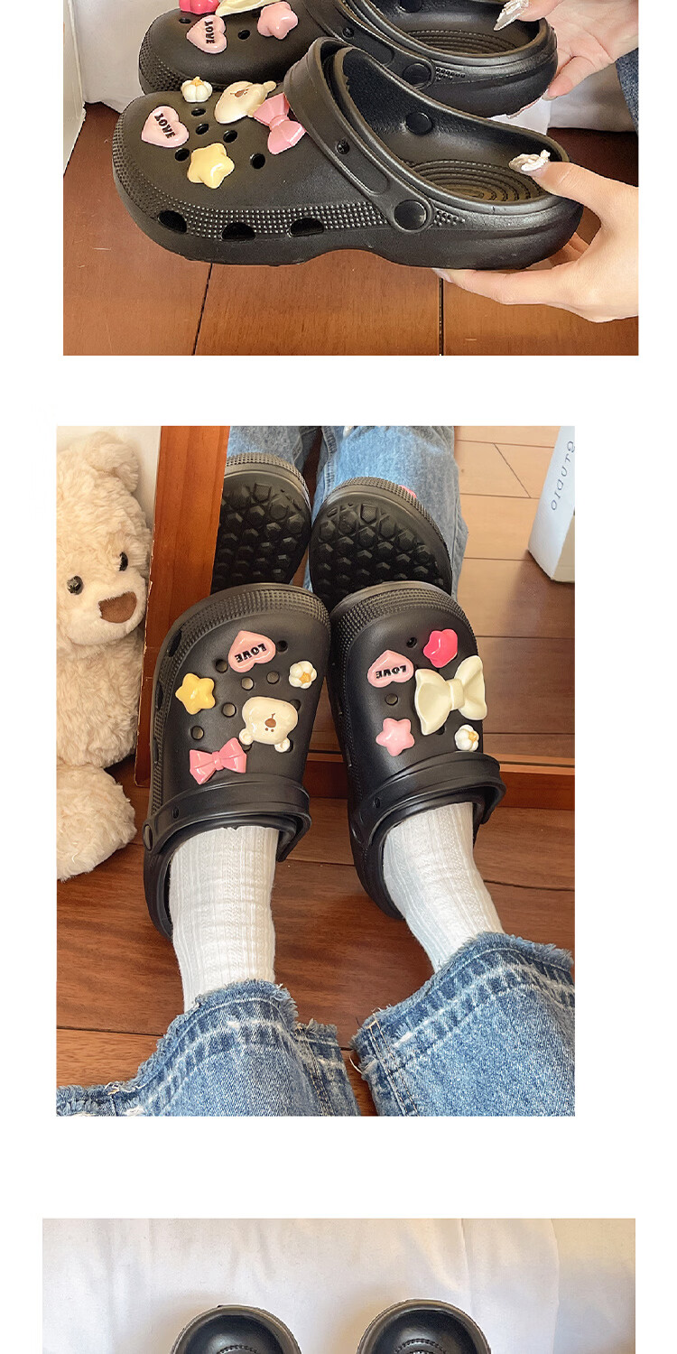 AILAIJIA Starlight Bear Height Increasing Clog Sandals for Women Beach Shoes White Size 40-41 11