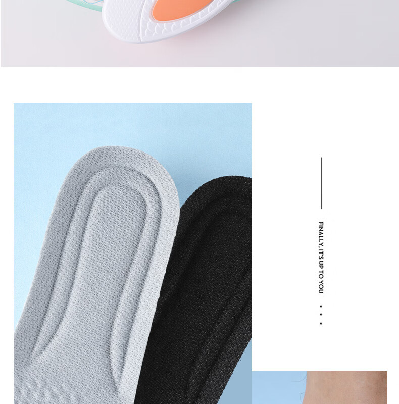 FOOTOPPO Sports Insoles for Men Military Training Ultra-Soft Shock Absorbing Insoles for Men's Basketball Shoes Running Shoes Insoles for Women 29