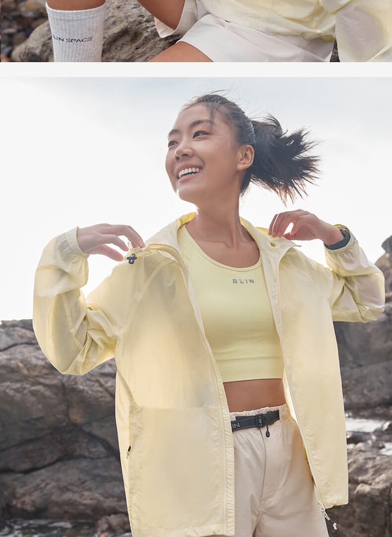 BEIN SPACE Summer Unisex Outdoor Sun Protection UPF50+ Lightweight Packable Reflective Skin Jacket Women S017 Licorice Green L 19