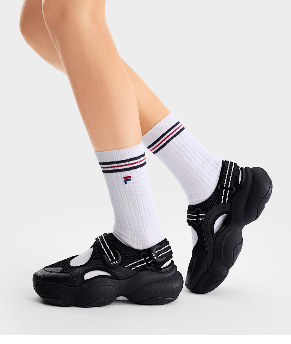 FILA Bagel Sandals Women's Sports Sandals 2026 Summer New Breathable Thick-Soled Beach Sports Shoes 31