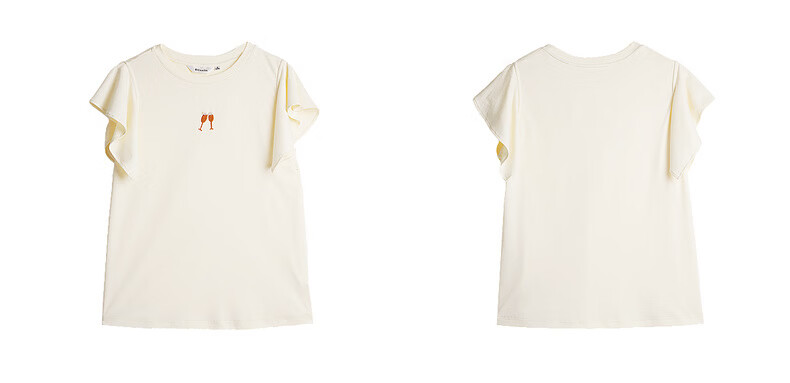 Olrain French Style Short Sleeve T-Shirt Women Summer New Loose Casual Commuting Ruffle Sleeve Top Yellow S 5