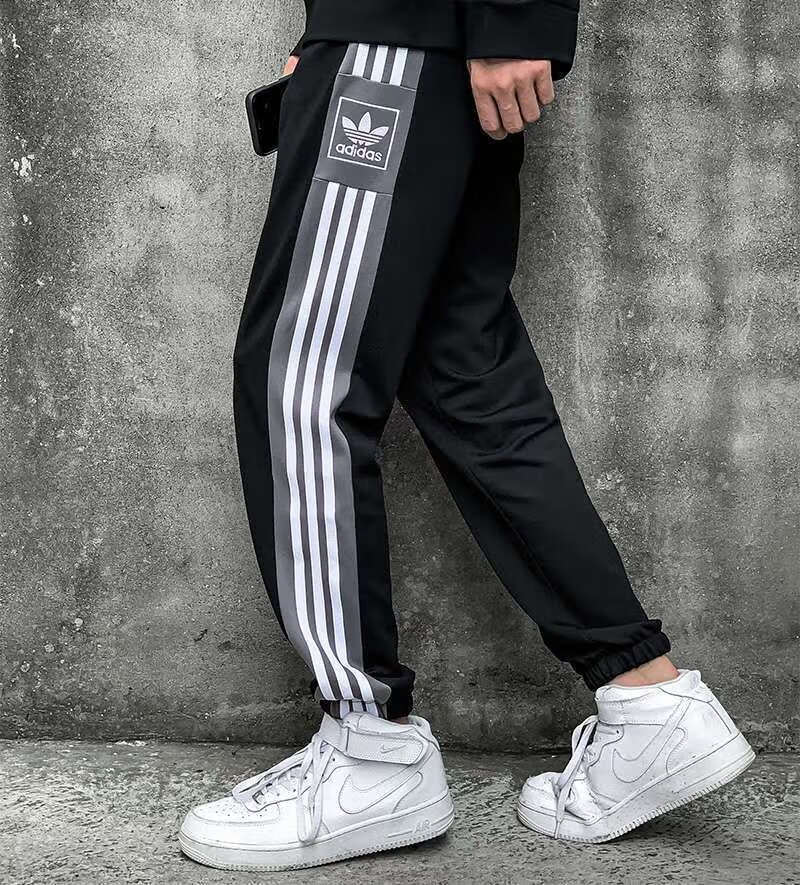 阿迪达斯 (adidas)三叶草运动三条杠休闲裤男女潮流宽松情侣长裤春秋
