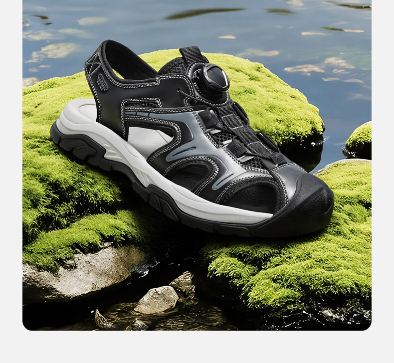 Belle Hollow Breathable Casual Sandals Men 26 Summer New Knob Buckle Outdoor Beach Shoes A2396BL6 Quicksand Brown Size 41 3