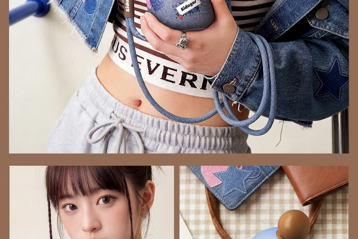 Shida Home Insulated Water Bottle for Women Denim Series Straw Cup Portable High-Value Large Capacity Stainless Steel Car Mug 23
