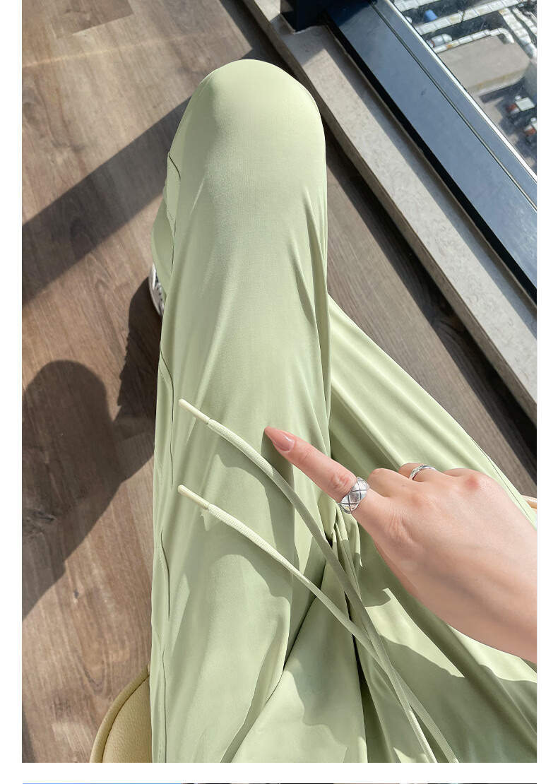 MINISO Ice Silk Women's Pants 2026 New Summer Thin Casual Versatile Sports Joggers for Petite Cool Quick-Dry Cuffed Pants 17