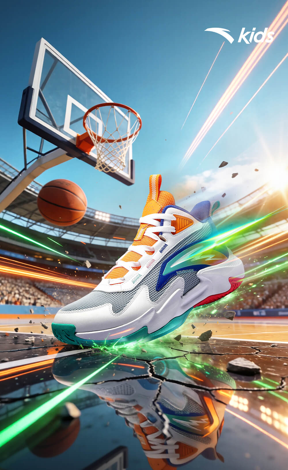 Anta Kids Boys Sports Shoes 2026 Summer Breathable Mesh Trial Basketball Shoes A12621111 9