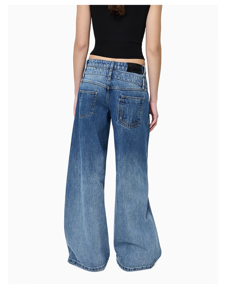 ANN ANDELMAN 2026 Early Spring New Deconstructed Two-in-One Folded Denim Pants with Double Waistband Design Blue 27 9