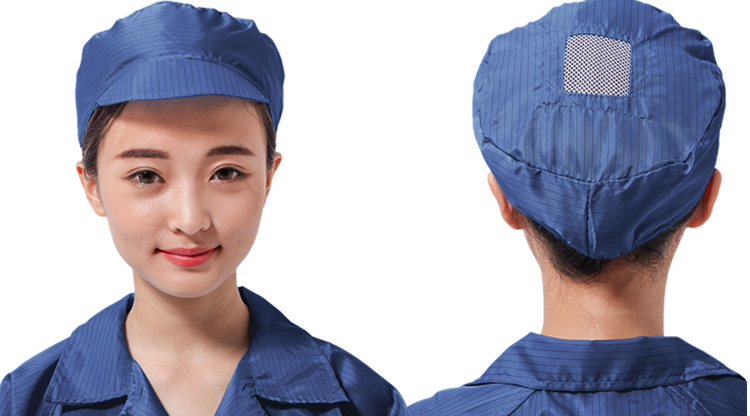 防静电帽子无尘车间工作帽劳保头套防灰尘小工帽大工帽女防尘帽男小工