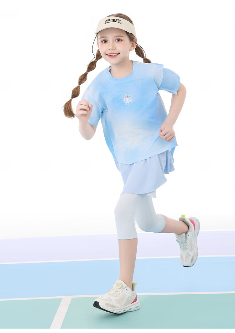 Disney Kids Summer Girls Gradient Short Sleeve T-Shirt Casual Sports Short Sleeve Purple Dream 110 6