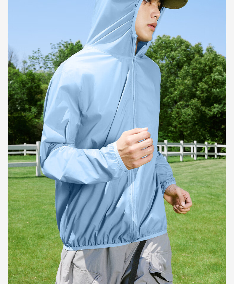 JEEP Men's Outdoor Cycling Sun Protection Jacket Summer Lightweight Cooling Quick-Dry UV Protection Coat Z White M 11