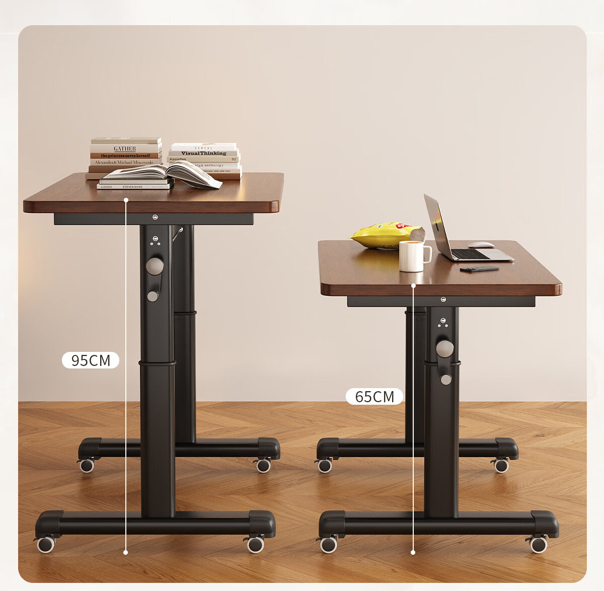 Musangfu Adjustable Height Desk Mobile Computer Desk Bedside Table Home Student Simple Writing Desk Workstation Bedroom Office Desk 11