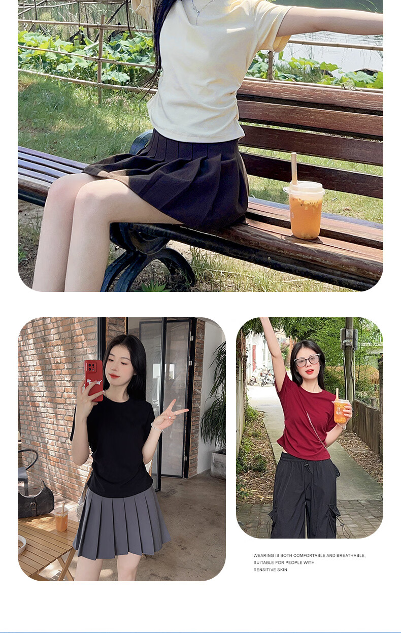 Warrior Women's Short Sleeve T-Shirt Summer 2026 New Ruched Half Sleeve Slim Fit Shoulder Top Slimming Base Shirt 11