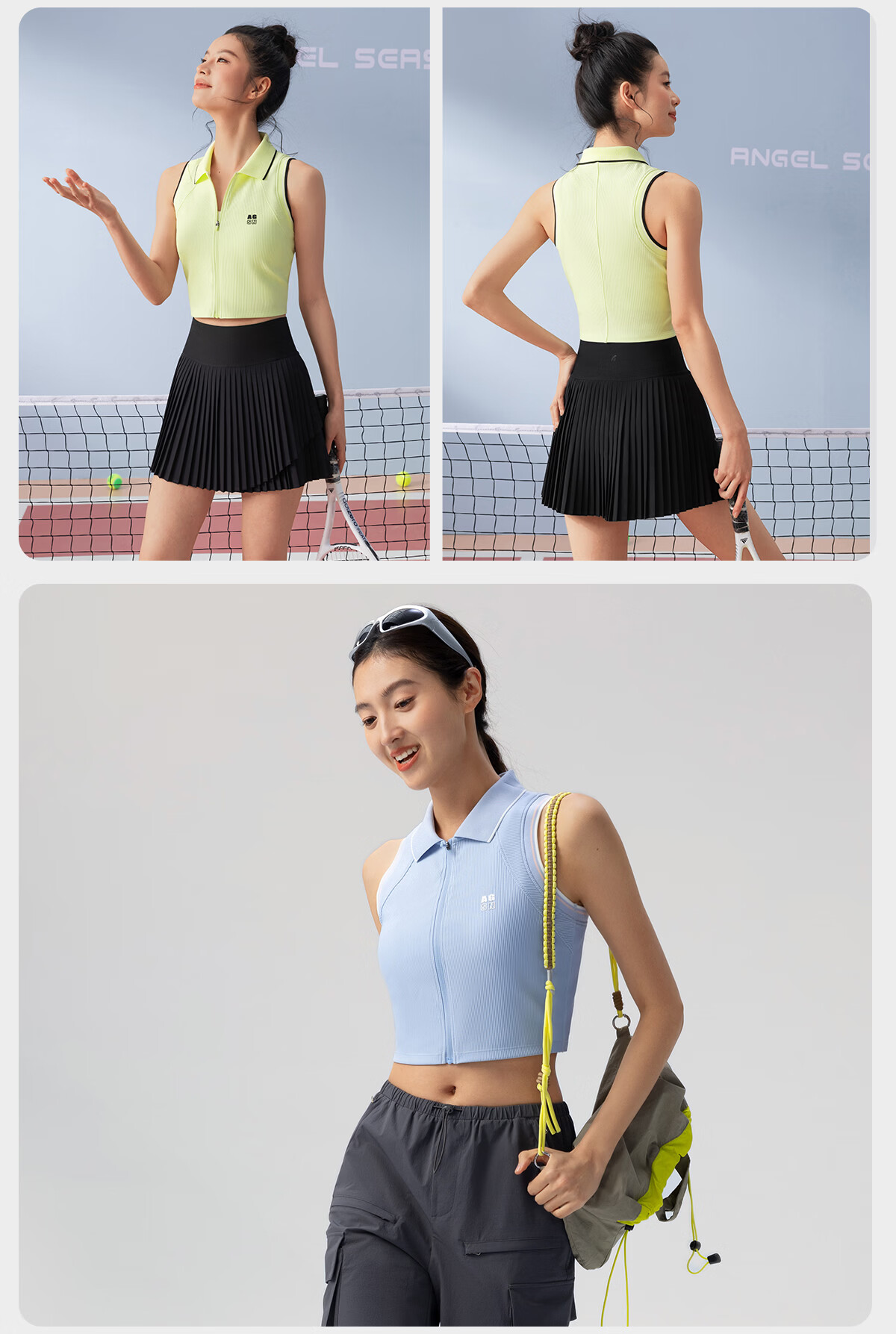 Angel Season Women's Sleeveless Polo Tennis Top 2026 Spring Summer New Beautiful Badminton Yoga T-Shirt 15