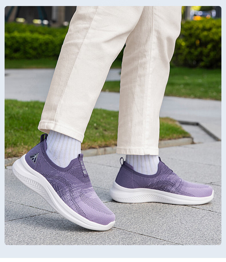 Zulijian Elderly Women's Shoes Autumn Slip-On Walking Shoes Mesh Soft Sole Mom Sneakers Women's Sports Casual Shoes 32