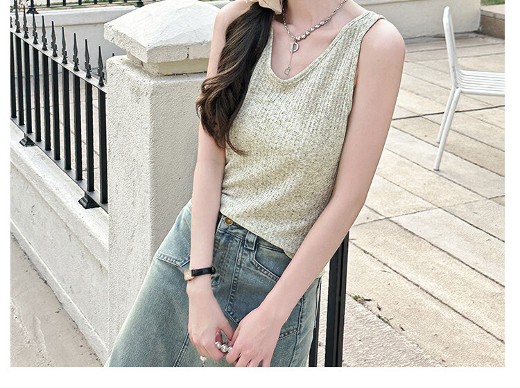Langsha Loose Fit Slimming Sleeveless Casual Thin Summer Spring Outerwear Tank Top 24