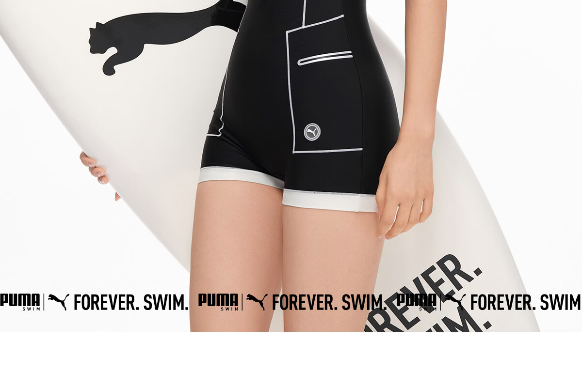 PUMA Women's One-Piece Square-Leg Swimsuit UV Protection Antibacterial Slimming Swimwear Spa Bathing Suit 3