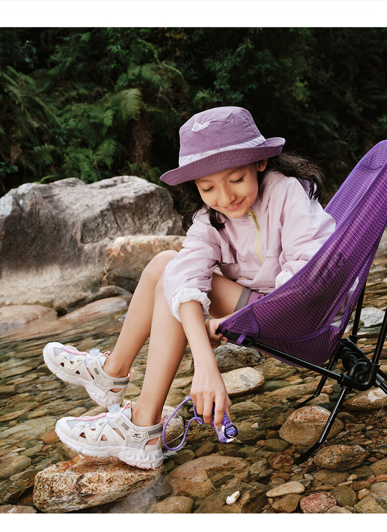 DR·KONG Summer Open-Toe Sandals Lightweight Outdoor Breathable Slip-On Button Kids Sandals Blue/Grey Size 30 14