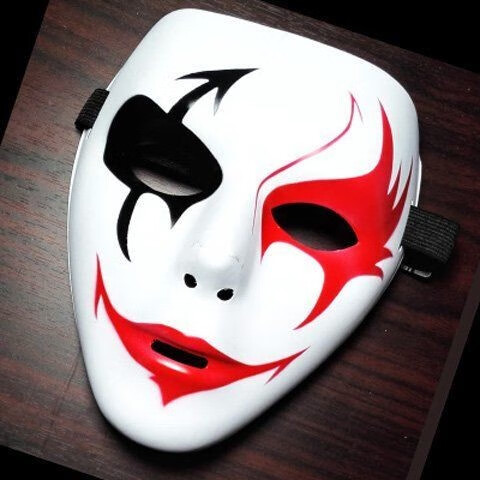 小丑面具笑脸小丑面具笑脸男漆黑的cos动漫派对表演化妆道具火影蛭字