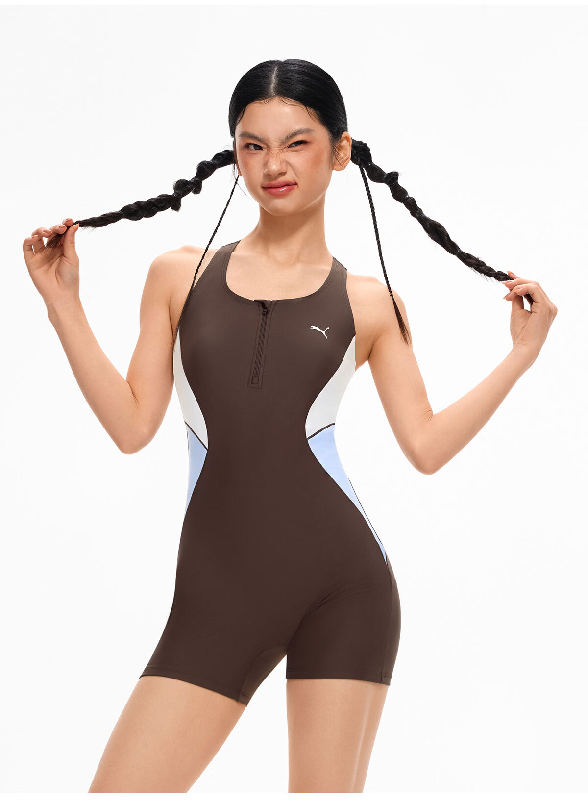 PUMA Women's One-Piece Square-Leg Chlorine-Resistant UV Protection Slim Fit Professional Swimsuit for Swimming Pool and Hot Spring 34