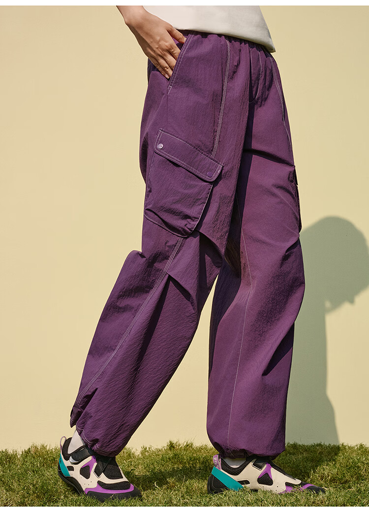FILA Official Women's Woven Long Pants 2026 Summer New Loose Fit Sun Protection Cooling Cargo Pants 13