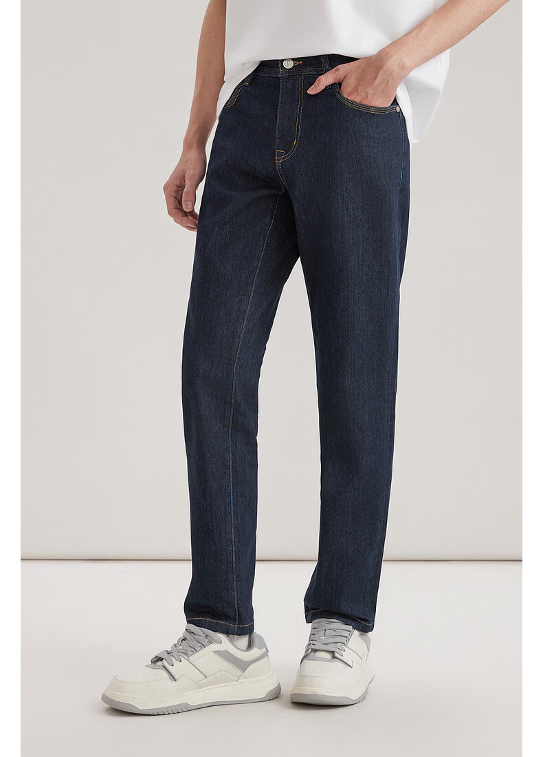CABBEEN Men's Navy Blue Classic Vintage Denim Jeans Summer 2026 Stretch Casual Commuter Pants with Cooling and Antibacterial Features 7
