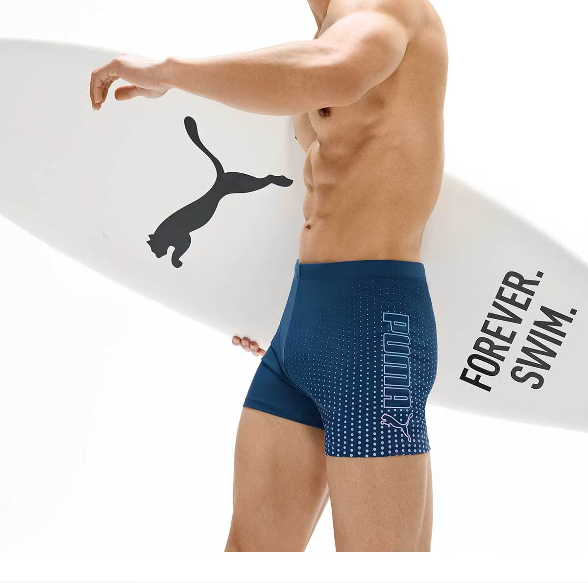 PUMA Men's Swim Trunks Anti-Embarrassment Boxer Briefs Original Yarn Sun Protection Quick-Dry Large Size Professional Hot Spring Swimwear Gear 20