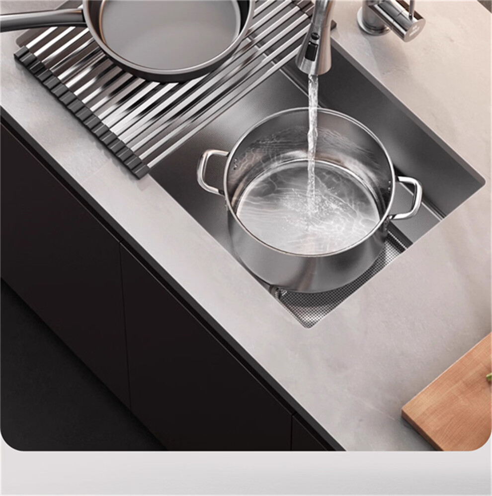 HIGOLD Kitchen Sink HM Series Large Single Bowl 304 Stainless Steel Integrated Vegetable Washing Basin 12