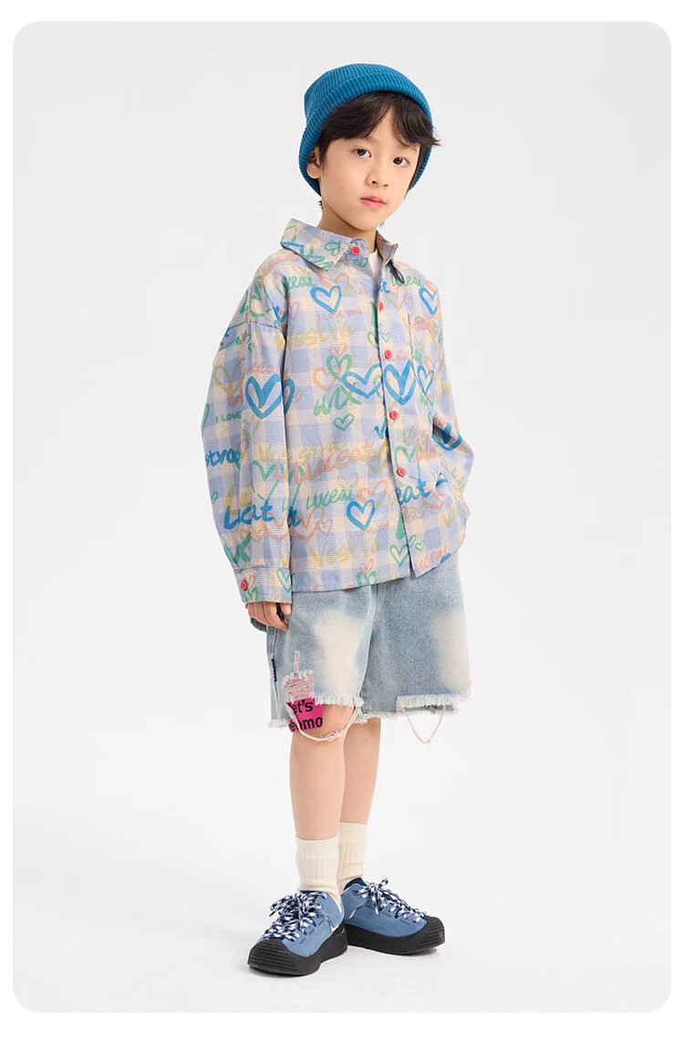 Paitown Boys' Shirt Big Kids Children's Top 2026 New Spring Plaid Long Sleeve Casual Stylish Kidswear 23