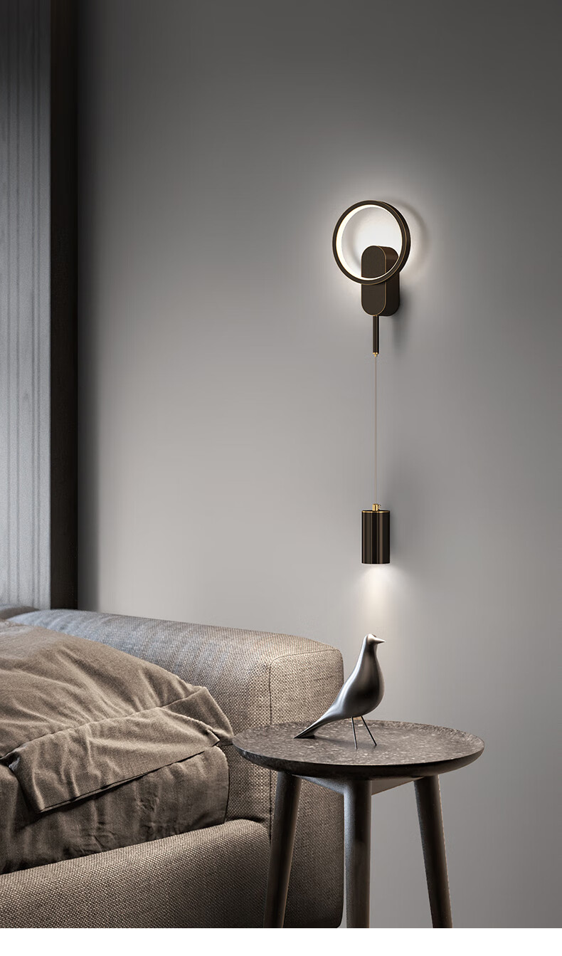 qukxf家御福北欧全铜轻奢床头壁灯客厅电视背景墙简约复古楼梯过道