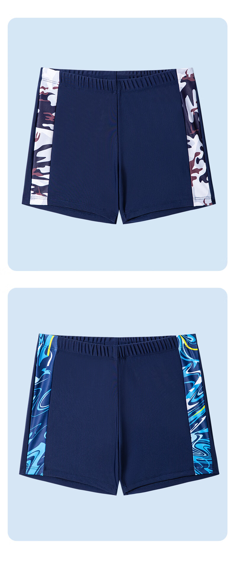 Langsha Kids Swim Trunks and Cap Set Professional Training Cartoon Print Drawstring Boxer Briefs and Swim Cap for Children 18