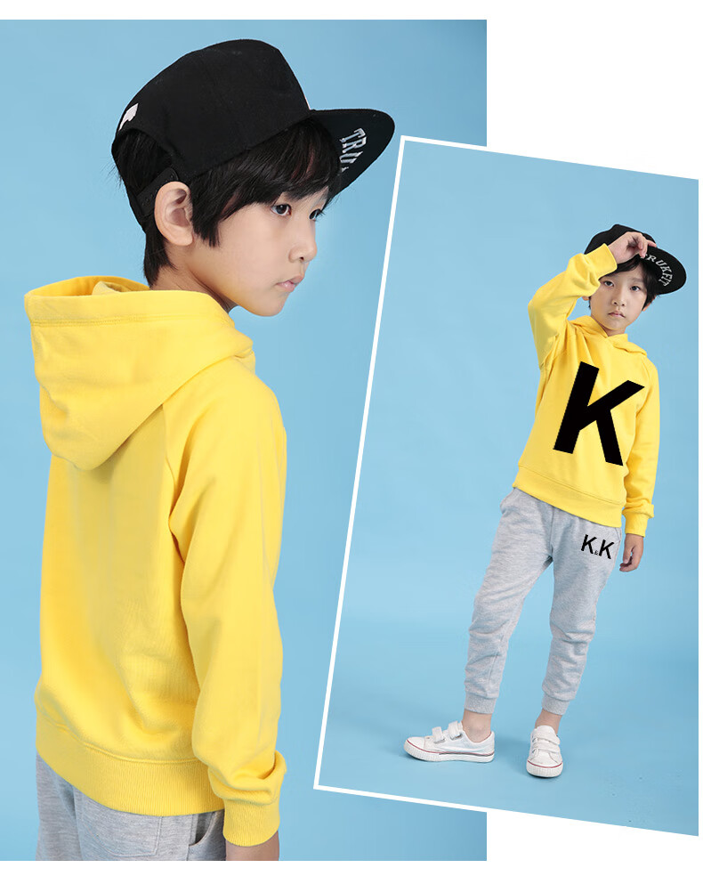 爱的热爱的李现同款衣服儿童卫衣套装男童秋装战队服运动童装 kk战队