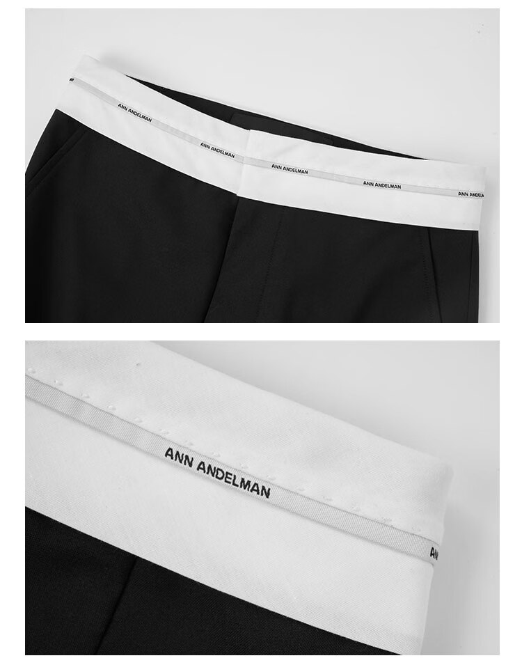 ANN ANDELMAN Official Black Casual Flared Straight-Leg Trousers High-Quality Draped Black S 13