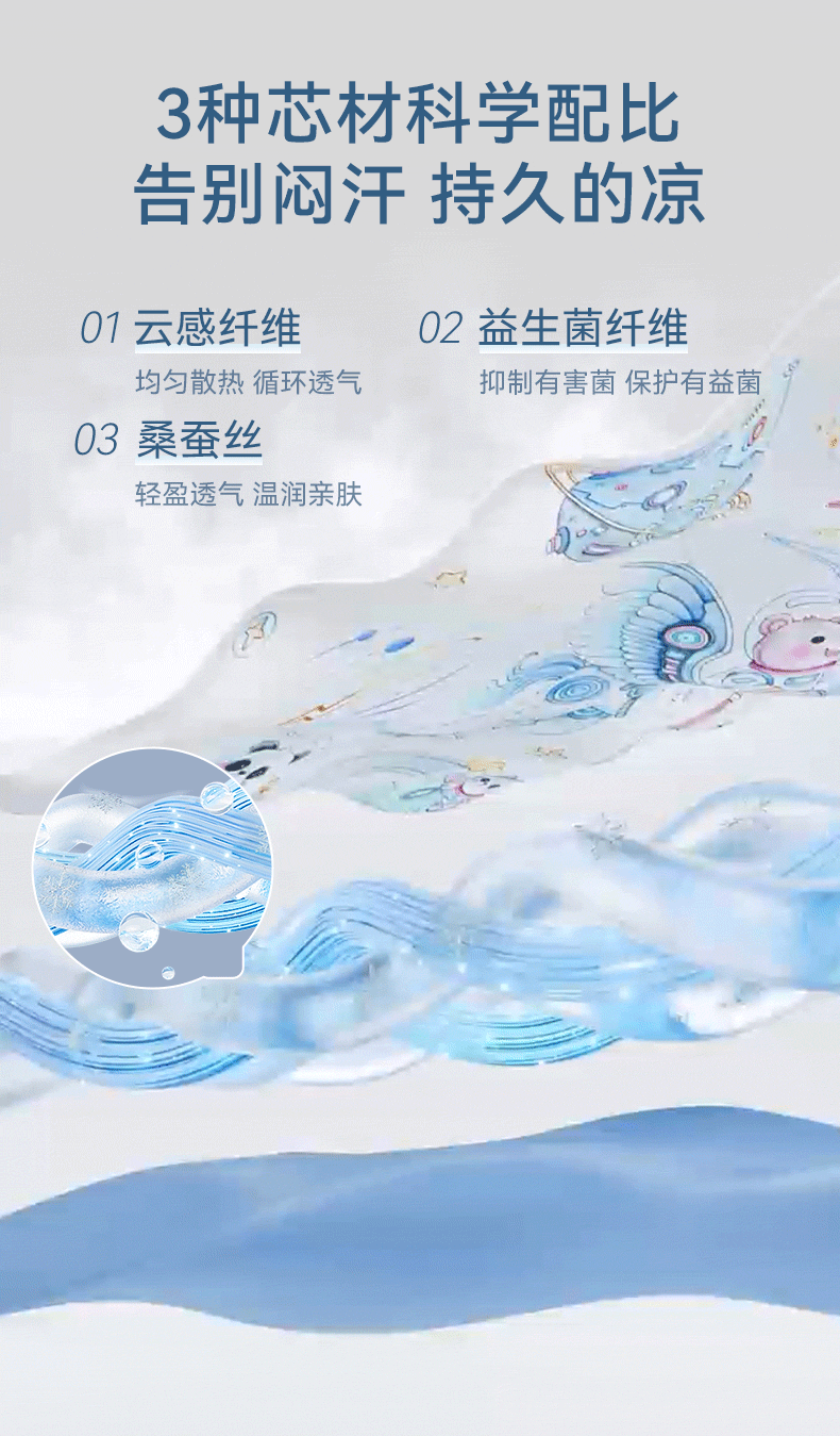 Kaban [U+10A Antibacterial] Children's Anti-Kick Quilt Summer Cooling Blanket Baby Sleeping Bag Summer Air Conditioning Quilt Elf Pink 150*150cm 11