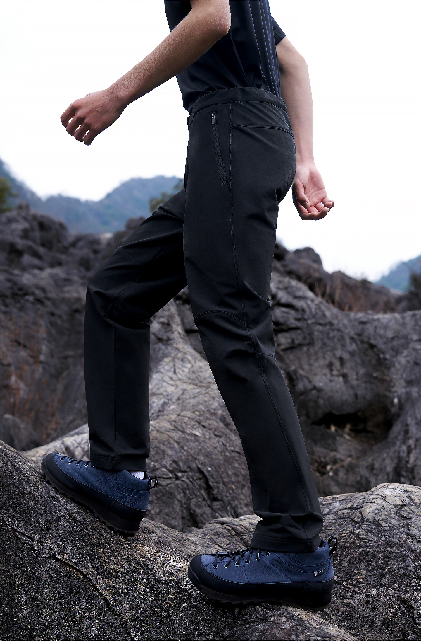 Black Ice 25 New Spring Autumn Outdoor Hiking Men's Softshell Pants Water-Repellent Durable Stretch Black XL 18