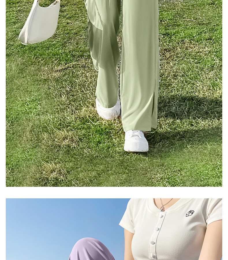 MINISO Women's Sunscreen Pants 2026 New Summer Lightweight Breathable Straight-Leg Sports Quick-Dry Ice Silk Cooling Pants 18
