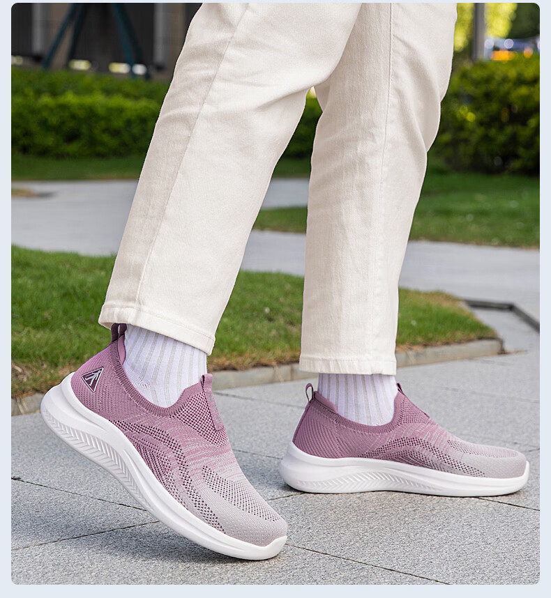 Zulijian Elderly Women's Shoes Autumn Slip-On Walking Shoes Mesh Soft Sole Mom Sneakers Women's Sports Casual Shoes 29