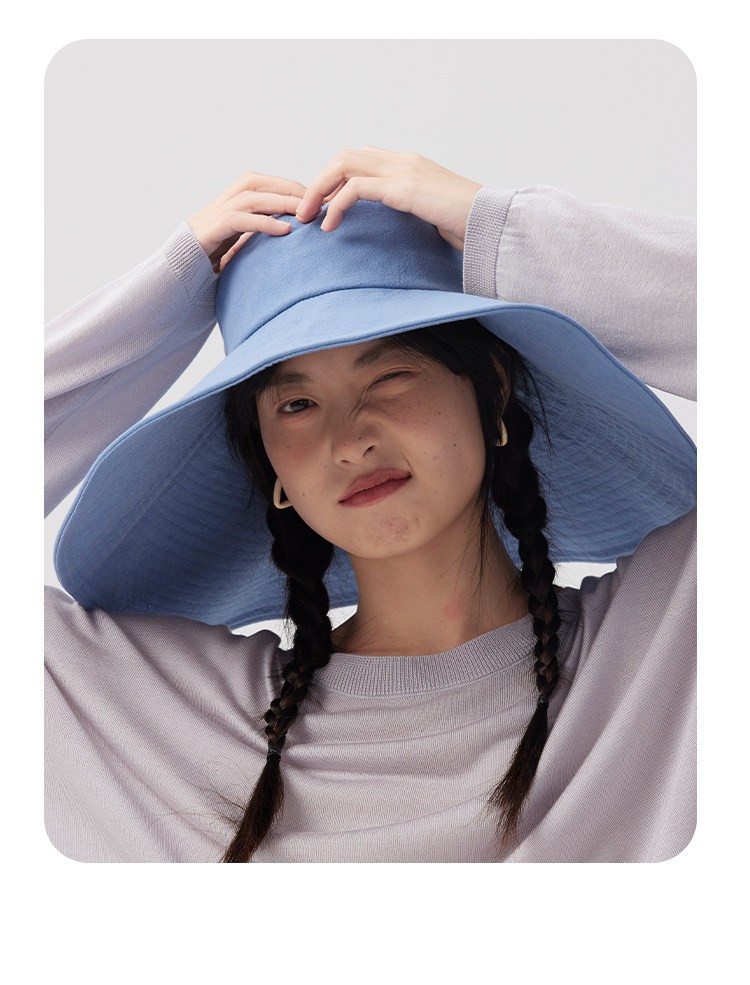 Lagur Black Warrior | 15cm Extra Large Brim Cotton Sun Hat for Women Summer Outdoor Fisherman Hat Men Off-White 20