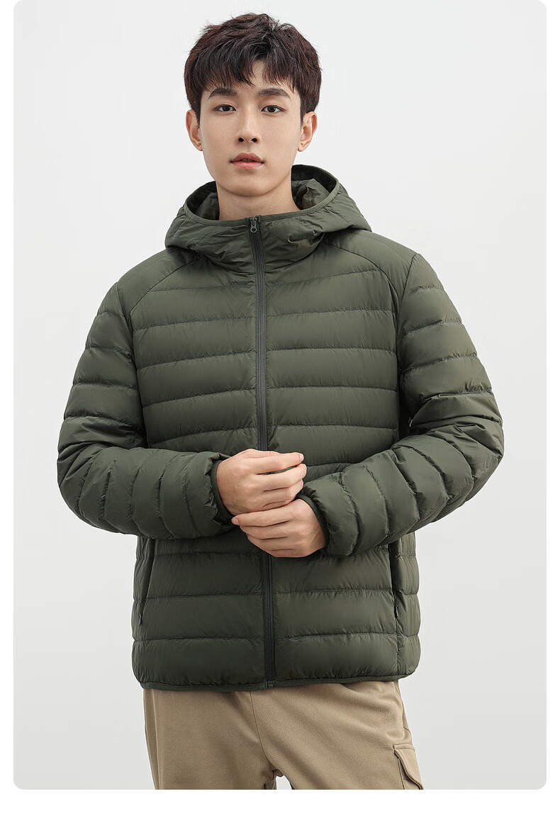YAYA Men's Women's Unisex Lightweight Short Hooded Solid Color Down Jacket Autumn Winter Warm Outdoor 23