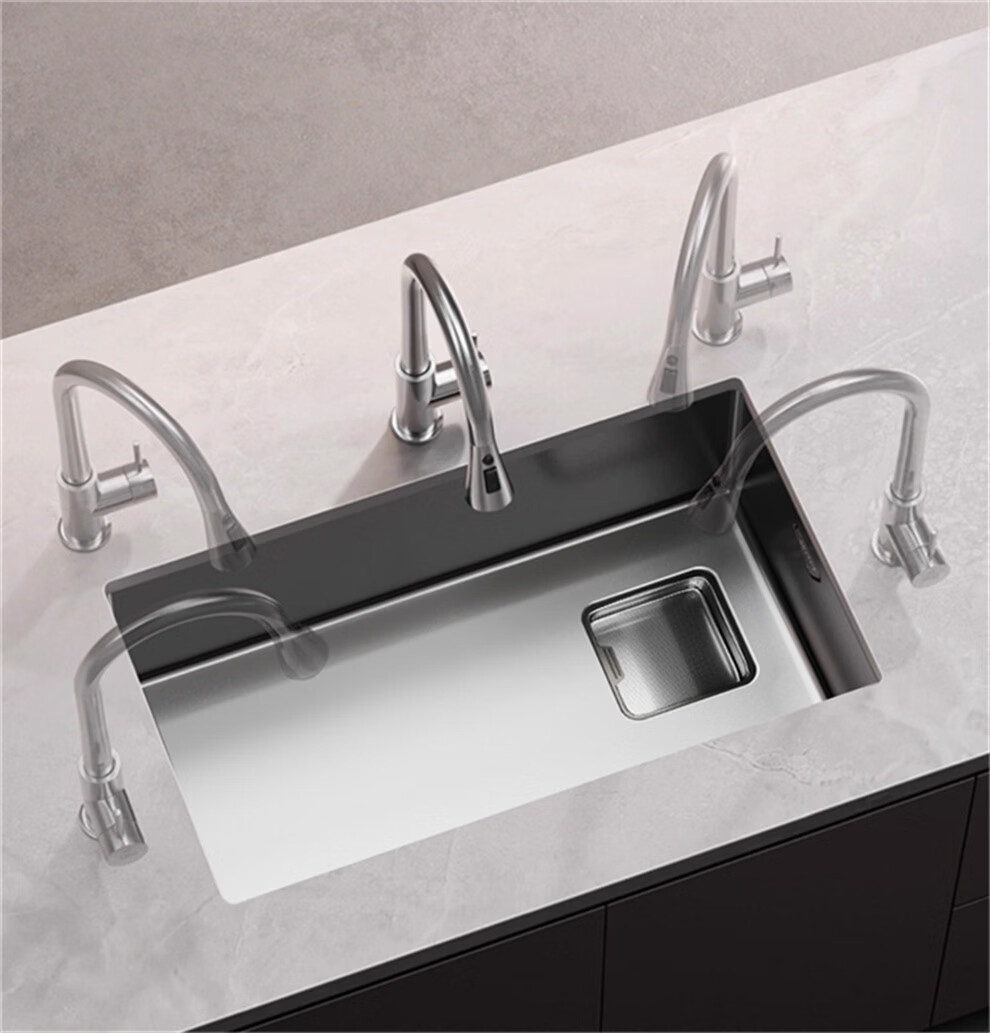 HIGOLD Kitchen Sink HM Series Large Single Bowl 304 Stainless Steel Integrated Vegetable Washing Basin 20