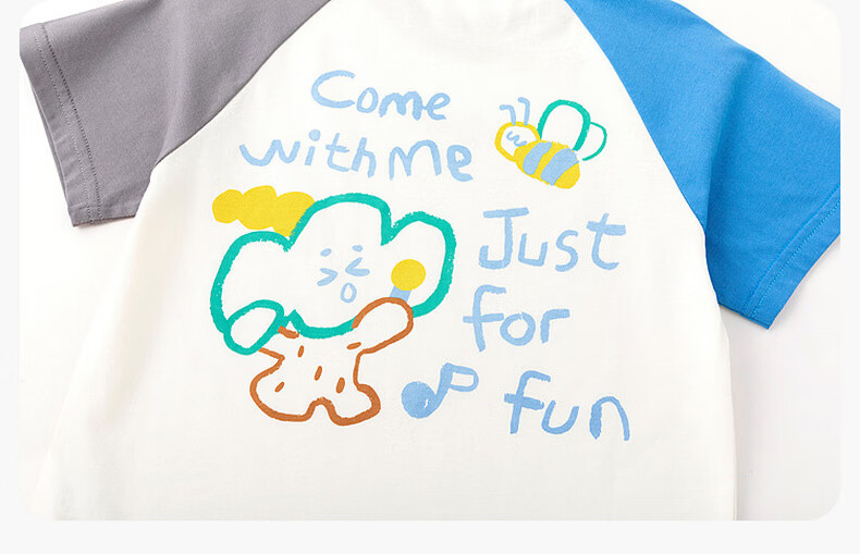 Dudu Home [7A Antibacterial] Children's T-Shirt Summer Cartoon Boys Short Sleeve Pure Cotton Girls Top Grass Green 100 19