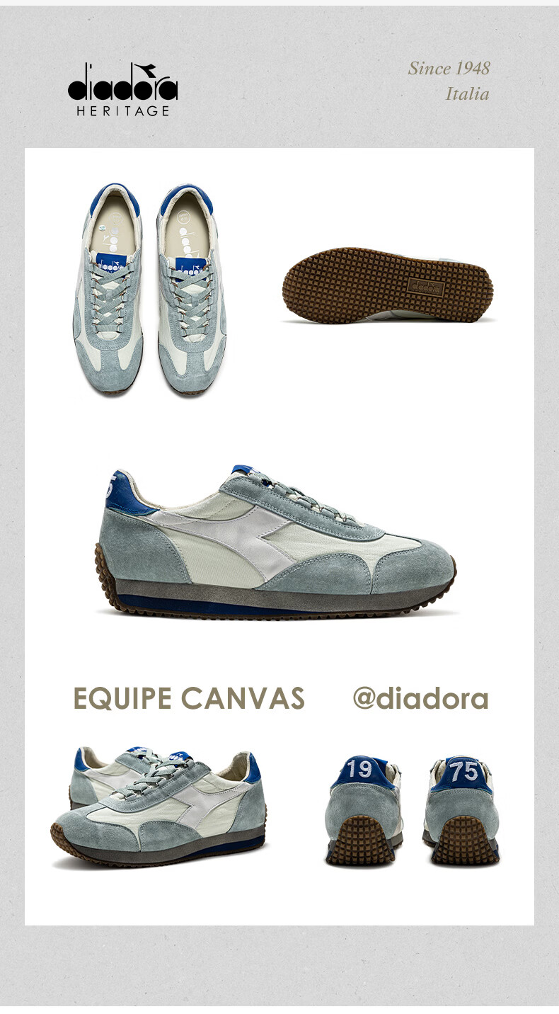 Diadora EQUIPE CANVAS SW EVO Men's Casual Sneakers Dark Night Blue Size 41 13