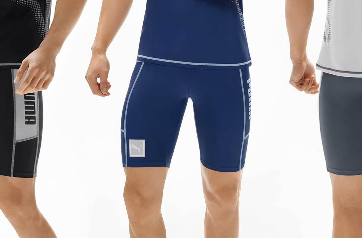 PUMA Men's Short Sleeve Swimwear UV Protection High Elastic Breathable Professional Training Slim Fit Cooling Short Sleeve Swimsuit 7
